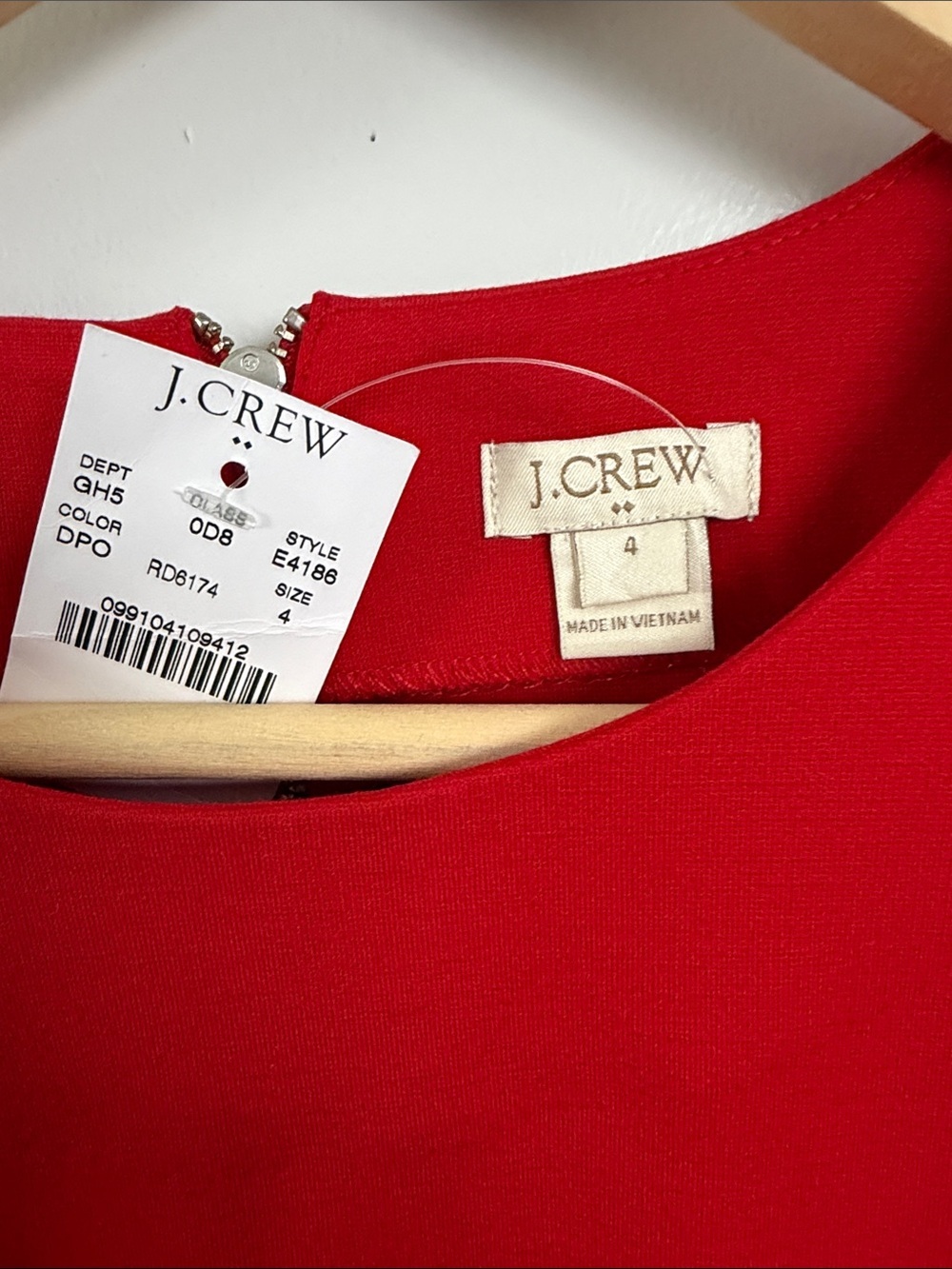 J. Crew Red Long Sleeve Sheath Dress size 4 - Picture 2 of 5